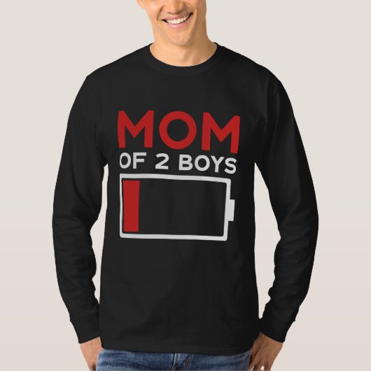 Mom of 2 Boys Mother's Day Tシャツ (正面)
