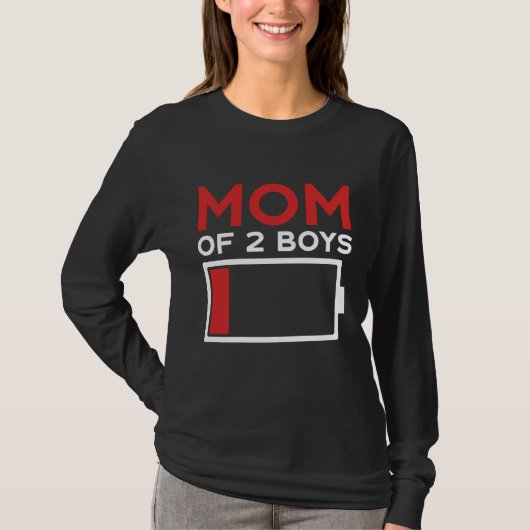 Mom of 2 Boys Mother's Day Tシャツ (正面)