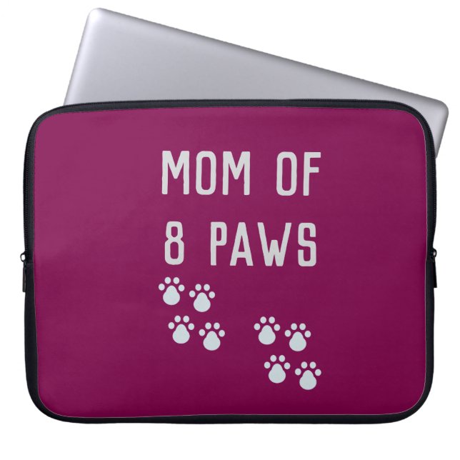 Mom of 8 paws ラップトップスリーブ (正面)