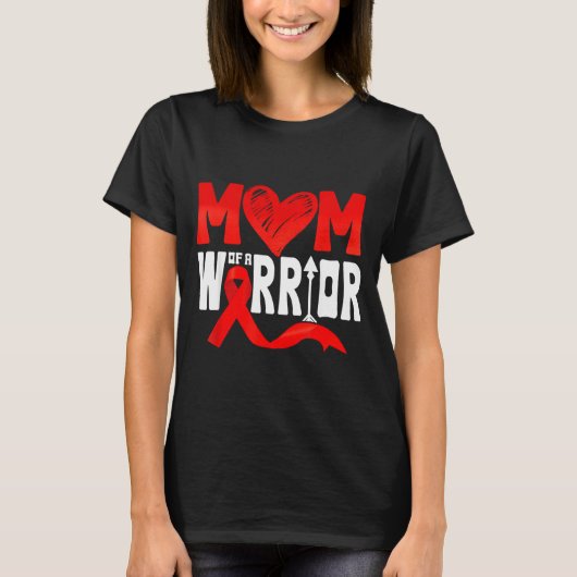 Mom Of A Heart Warrior Chd Heart Disease Awareness Tシャツ (正面)
