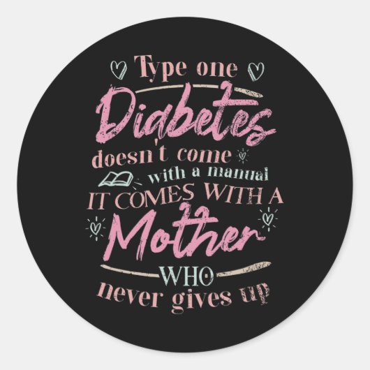Mom Of A T1d Diabetes Child  ラウンドシール (正面)
