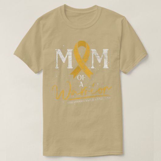 Mom Of A Warrior Cancer Fighter Childhood Cancer A Tシャツ (デザイン正面)