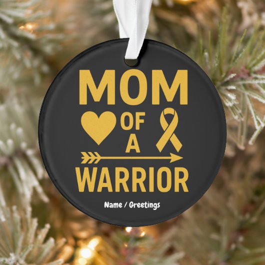 Mom of a Warrior Childhood Cancer Awareness Design オーナメント (ツリー)