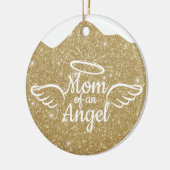 Mom of an Angel Golden Christian Christmas 👼🏻 🎄 セラミックオーナメント (左)