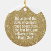 Mom of an Angel Golden Christian Christmas 👼🏻 🎄 セラミックオーナメント (裏面)