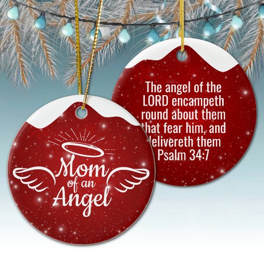 Mom of an Angel Golden Christian Christmas 👼🏻 🎄 セラミックオーナメント