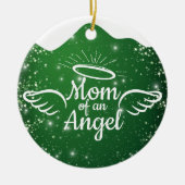 Mom of an Angel Green Christian Christmas 👼🏻 🎄 セラミックオーナメント (正面)