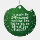 Mom of an Angel Green Christian Christmas 👼🏻 🎄 セラミックオーナメント (裏面)