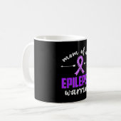 Mom of an epilepsy warrior epilepsy awareness コーヒーマグカップ (正面左)