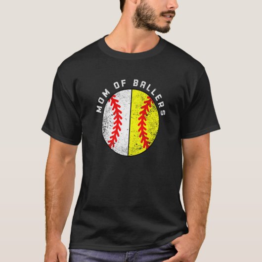 Mom Of Ballers Baseball Softball Mom Tシャツ (正面)