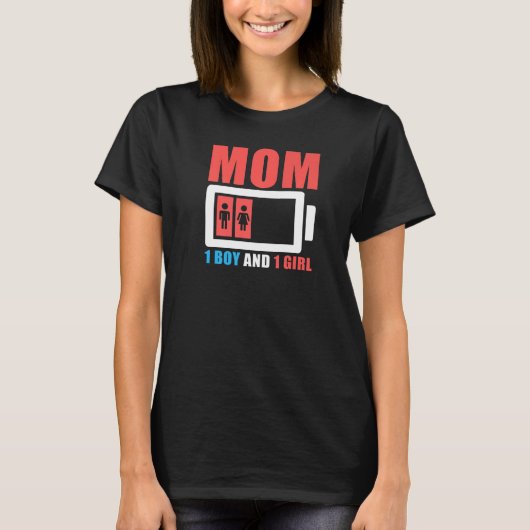 Mom Of Boy & Girl From Kids Mothers Day誕生日 Tシャツ (正面)
