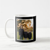 Mom of Boys Brush Script Custom 1 Photo Black コーヒーマグカップ (左)