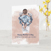 Mom of Boys Watercolor Mother’s Day Card カード (黄色い花)