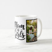 Mom of Girls Brush Script 2 Photo コーヒーマグカップ (正面右)