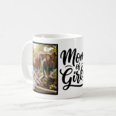 Mom of Girls Brush Script 2 Photo コーヒーマグカップ (正面左)