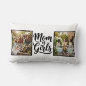 Mom of Girls Brush Script Double Photo ランバークッション (裏面)