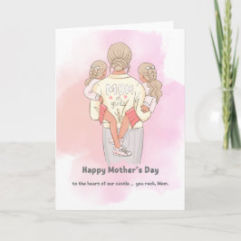 Mom of Girls Mother’s Day Card – Sweet Watercolor  カード