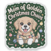 Mom of Golden Christmas Chaos - Cute Retriever シール (正面)