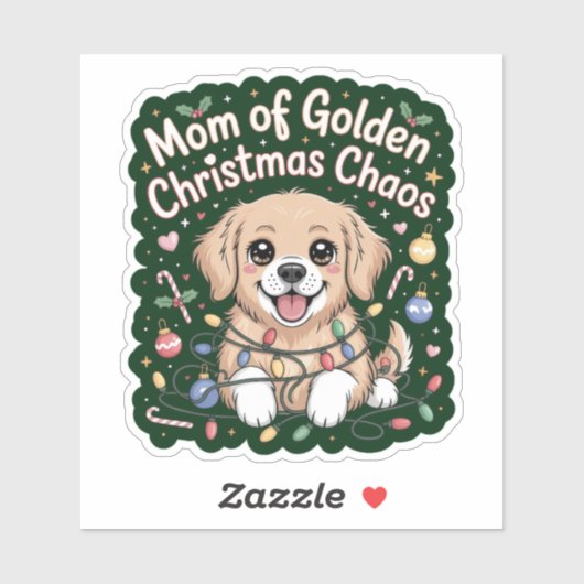 Mom of Golden Christmas Chaos - Cute Retriever シール (シート)