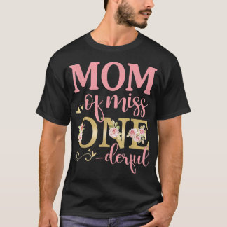 Mom of Little 恋しく思 Onederful 1th Birthday Family M Tシャツ