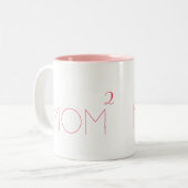 MOM of Number of Kids Cute Pink Mothers Day Tea ツートーンマグカップ (正面左)