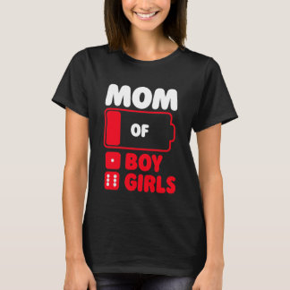 Mom of One男の子と6女の子 Tシャツ