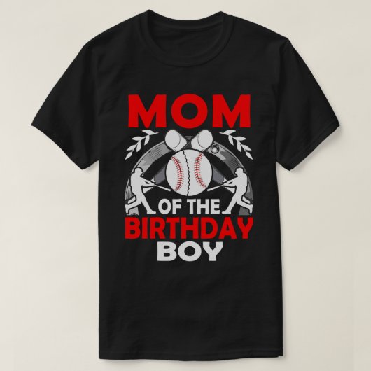 MOM Of The誕生日・ボーイ・ベースボール Tシャツ (デザイン正面)