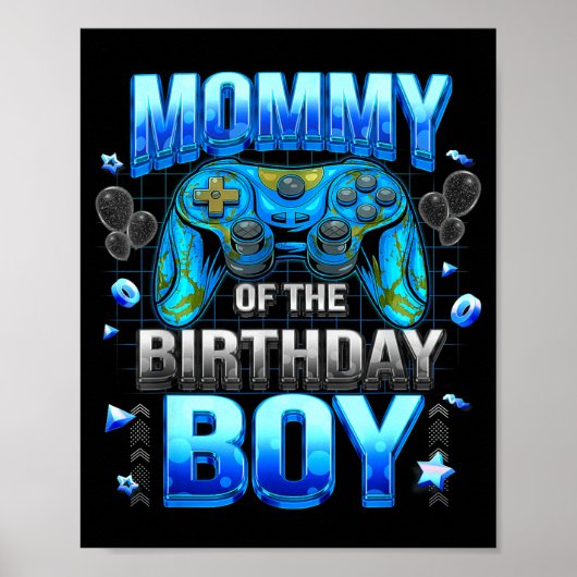 Mom Of The Birthday Boy Cool Gamer Funny Video Gam ポスター (正面)