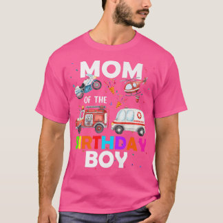 Mom Of The Birthday Boy Fire Truck Ambulance Polic Tシャツ