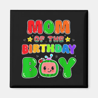 Mom Of The Birthday Boy Funny Melon Family Party M マグネット