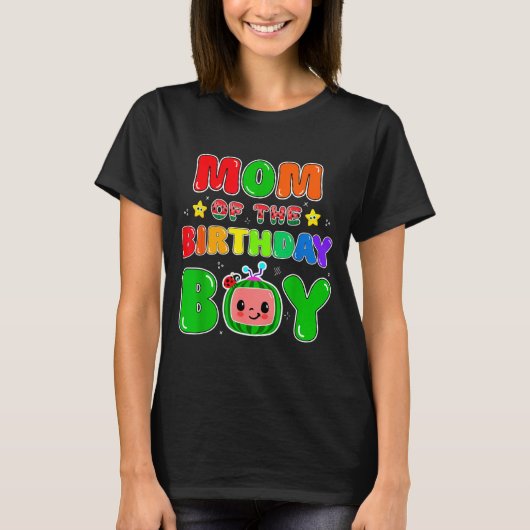 Mom Of The Birthday Boy Funny Melon Family Party M Tシャツ (正面)