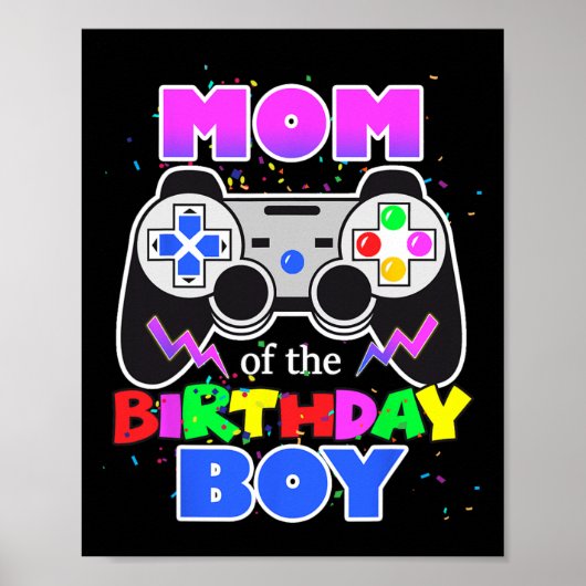 Mom Of The Birthday Boy Video Game Birthday Gamer  ポスター (正面)