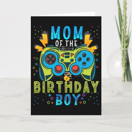 Mom Of The Birthday Boy Video Game Matching Birthd カード (正面)