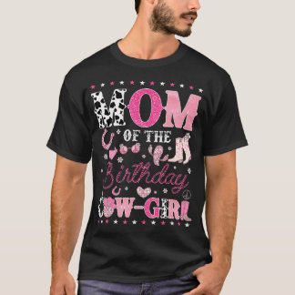 Mom Of The Birthday Cow-Girl Disco Rodeo Western C Tシャツ