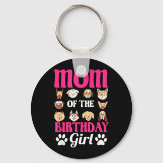 Mom Of The Birthday Girl Dog Paw Bday Party キーホルダー