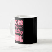 Mom Of The Birthday Girl Family Nk Coquette Bow  コーヒーマグカップ (正面左)