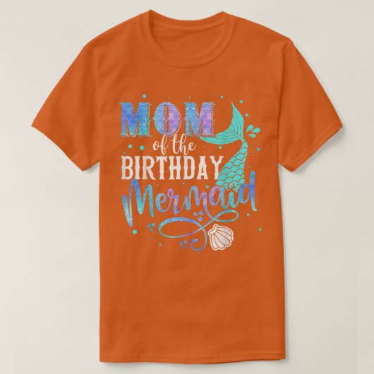 Mom Of The Birthday Mermaid Family Matching Party Tシャツ (デザイン正面)