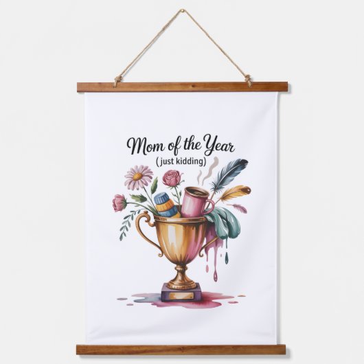 Mom Of The Year (Just Kidding) 吊り下げ型タペストリー (正面)