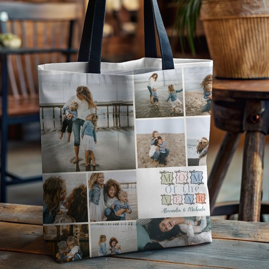Mom of the Year Patchwork Photo Design トートバッグ