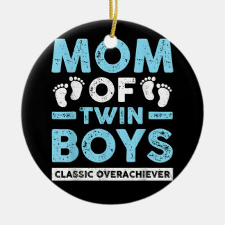 Mom Of Twin Boys クラシックOverachiever Twin Mom Twi セラミックオーナメント