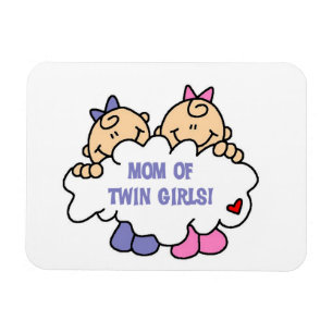 Mom of Twin Girls T-shirts and Gives マグネット