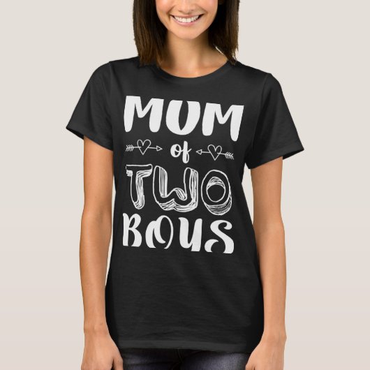 Mom Of Two Boys Twins  Mom Women Tシャツ (正面)