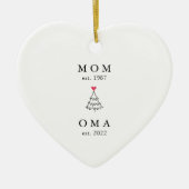Mom | Oma 設立年 クリスマス セラミック オーナメント (正面)