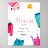 Mom-osaハローベビーピンクブルー服ベビーシャワー ポスター (正面)