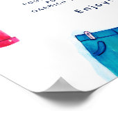 Mom-osaハローベビーピンクブルー服ベビーシャワー ポスター (角)