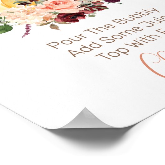 Mom-osaバーフローラカボチャ赤ちゃんシャワーサイン ポスター (角)