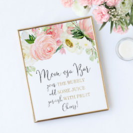 Mom-osaバーミモサバーピンク金ゴールドフローラポスター ポスター