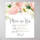 Mom-osaバーミモサバーピンク金ゴールドフローラポスター ポスター (正面)