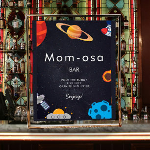 Mom-osa宇宙ボーイプラネット宇宙飛行士ベビーシャワー ポスター
