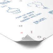 Mom-osa電車の青いバルーン男の子ベビーシャワー ポスター (角)